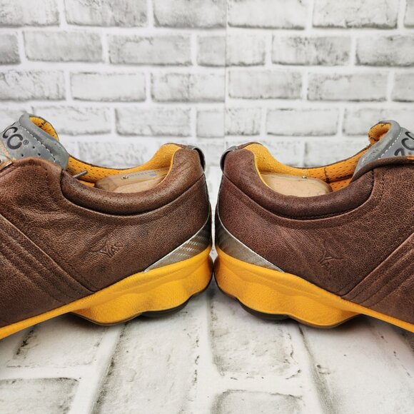 Ecco Biom Yak Hydro Max Men Size 11/11.5 EU 45 Leather Brown Golf Spikes Shoes - Picture 4 of 11